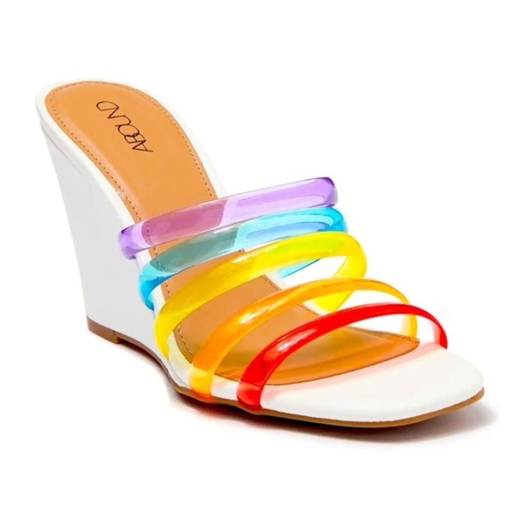 NIB Abound Nova Rainbow Wedge Sandal size 9